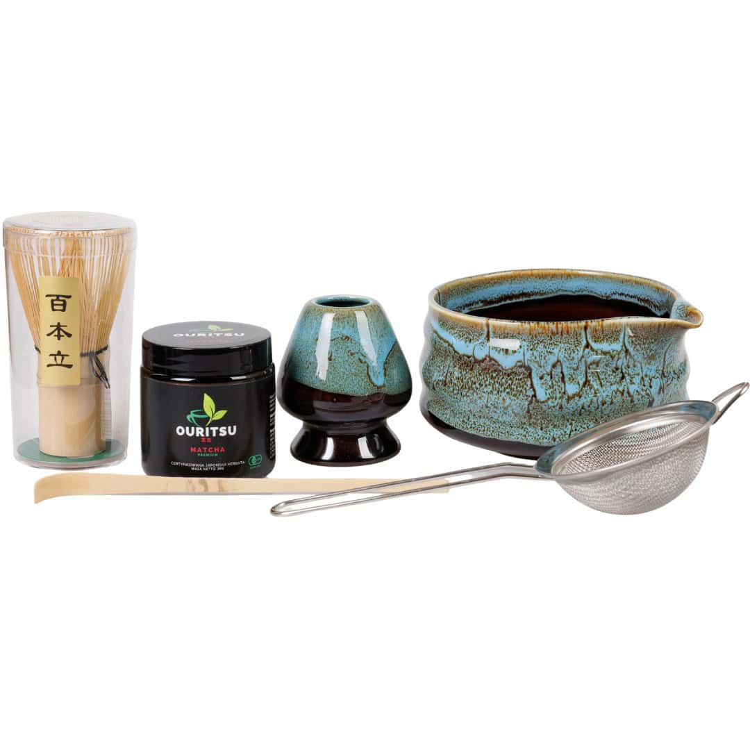 Nami Premium Zestaw do Matcha - Matcha 30g + Chasen + Chashaku + Matchawan + Podstawka + Sitko